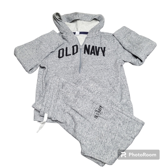 Old Navy Other - Old Navy Kids 2 Piece Grey Full Zip Hooded Jacket And Joggers Set Size S/M